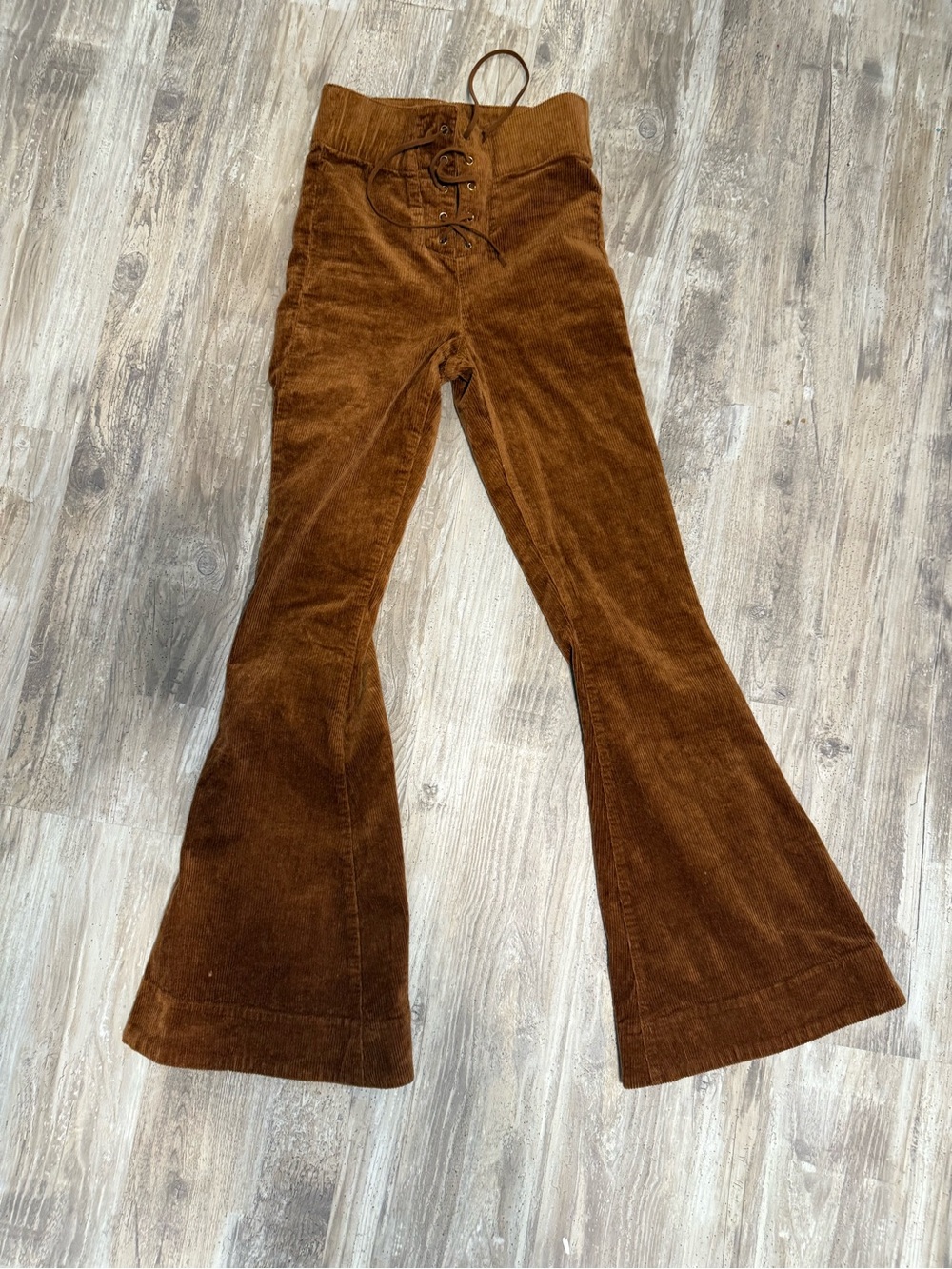 Brown corduroy pants flare size small fall